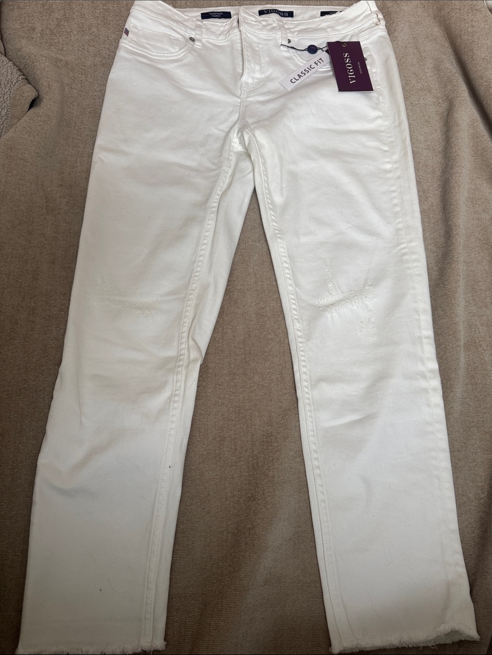 Vigoss Straight Leg Cropped White Denim